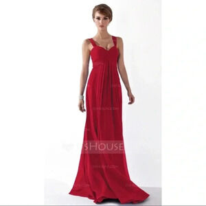 Beautiful Red Chiffon Gown NWOT